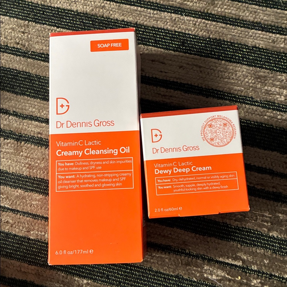 Dr Dennis Gross Vitamin C Lactic Creamy Cleansing Oil and Dewy Deep Cream